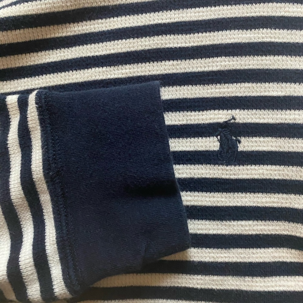 Ralph Lauren blue striped boys long sleeve shirt
